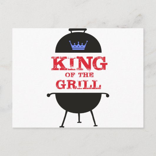 Koning van de Gril, Blauwe Kroonrood Briefkaart (Voorkant)