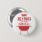 Koning van de Gril, rood Ronde Button 5,7 Cm (Voorkant /achterkant)