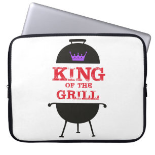Koning van de Gril, zwarte Paarse kroonrood Laptop Sleeve