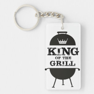 Koning van de Gril, zwarte witte kroon Sleutelhanger
