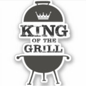 Koning van de Gril, zwarte witte kroon Sticker (Voorkant)