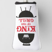 Koning van de Gril, zwarte witte kroonrood Golfheadcover (Draai 90)