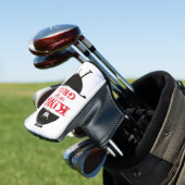 Koning van de Gril, zwarte witte kroonrood Golfheadcover (Insitu)