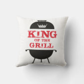 Koning van de Gril, zwarte witte kroonrood Kussen (Achterkant)