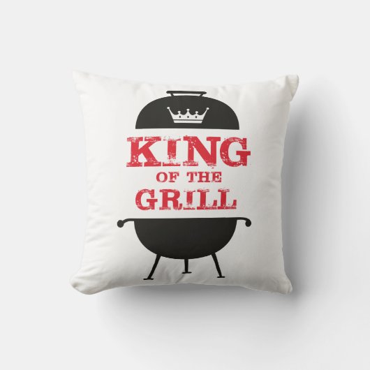 Koning van de Gril, zwarte witte kroonrood Kussen (Voorkant)