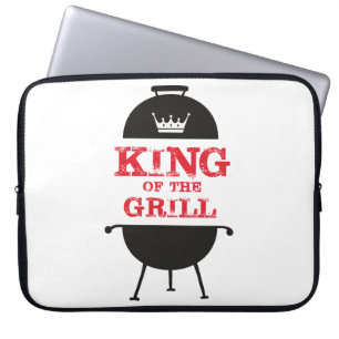 Koning van de Gril, zwarte witte kroonrood Laptop Sleeve