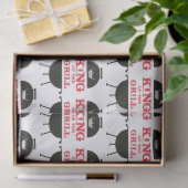 Koning van de Gril, zwarte witte kroonrood Tissuepapier (Geschenk)