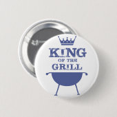 Koning Van De Grill, Blauw Ronde Button 5,7 Cm (Voorkant /achterkant)
