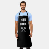 Koning van de Grill Funny Black White Grilling Schort (Gedragen)