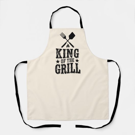 Koning van de Grill Gepersonaliseerde BBQ Master Schort (Voorkant)