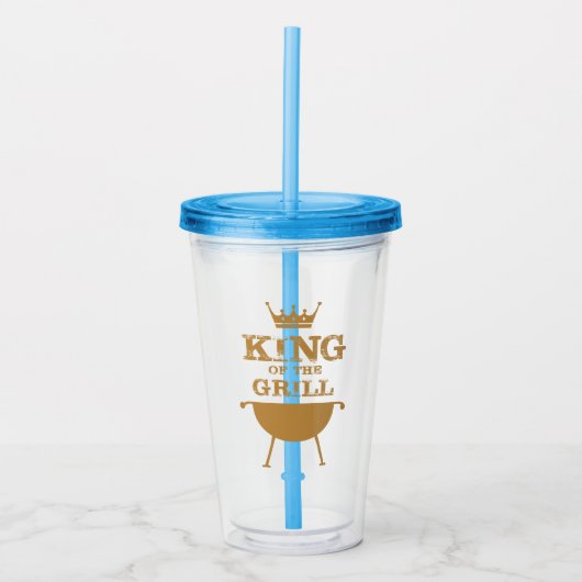 Koning van de Grill, goud Acryl Drinkbeker (Voorkant)