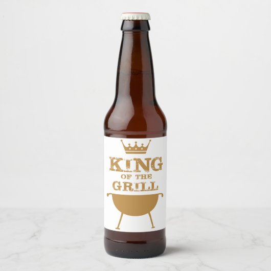 Koning van de Grill, goud Bier Etiket (Voorkant)