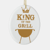 Koning van de Grill, goud Keramisch Ornament (Rechts)
