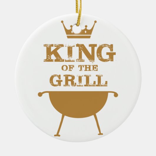 Koning van de Grill, goud Keramisch Ornament (Voorkant)