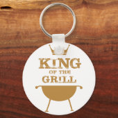 Koning van de Grill, goud Sleutelhanger (Voorkant)