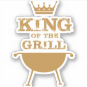Koning van de Grill, goud Sticker (Voorkant)