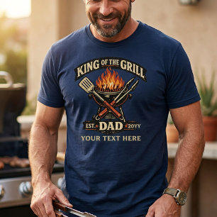 Koning van de Grill Persoonlijke Vaderdag BBQ T-shirt