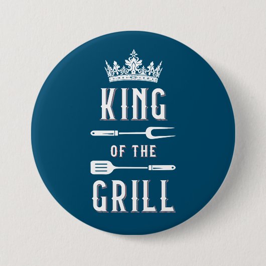 Koning van de Grill Ronde Button 7,6 Cm (Voorkant)