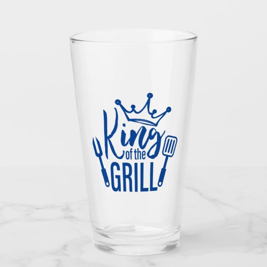 Koning van de Grill Typografie Glas (Voorkant)
