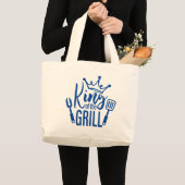 Koning van de Grill Typografie Grote Tote Bag (Voorkant (product))