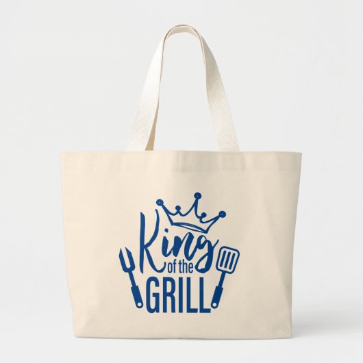 Koning van de Grill Typografie Grote Tote Bag (Voorkant)