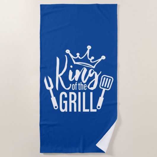 Koning van de Grill Typografie Strandlaken (Voorkant)