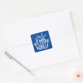 Koning van de Grill Typografie Vierkante Sticker (Envelop)