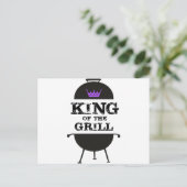 Koning van de Grill, zwarte Paarse kroon Briefkaart (Staand voorkant)
