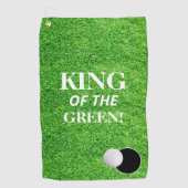 Koning van de Groene Golf Lover Celebration Party Golfhanddoek (Voorkant)