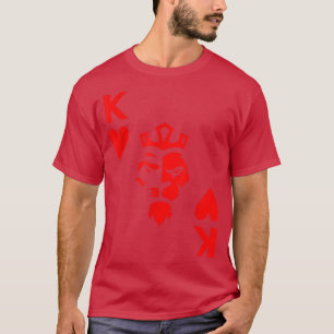 Koning van de Harten Poker Card Lion King of the G T-shirt