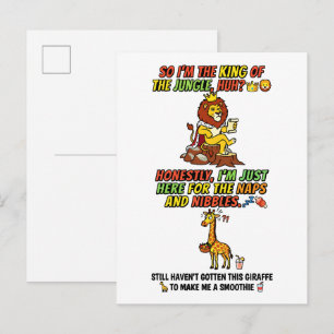 Koning Van De Jungle Leeuw Dutt Komisch Briefkaart