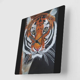 Koning van de Jungle Schilderij van Alfred Fox Vierkante Klok