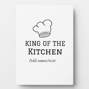 Koning van de keuken chef koken voeg naam kroon ha fotoplaat