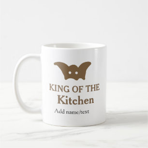 Koning van de keuken chef koken voeg naam kroon ha koffiemok