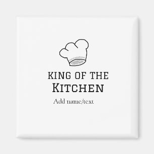 Koning van de keuken chef koken voeg naam kroon ha magneet