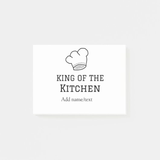 Koning van de keuken chef koken voeg naam kroon ha post-it® notes (Voorkant)
