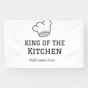 Koning van de keuken chef koken voeg naam kroon ha spandoek