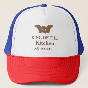Koning van de keuken chef koken voeg naam kroon ha trucker pet