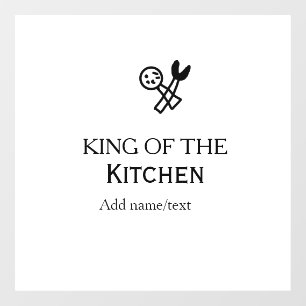 Koning van de keuken chef koken voeg naam kroon to raamsticker