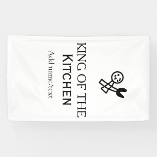 Koning van de keuken chef koken voeg naam kroon to spandoek