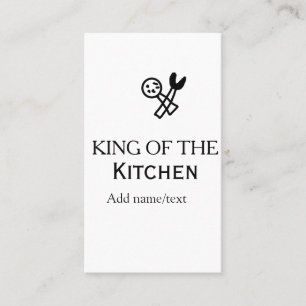 Koning van de keuken chef koken voeg naam kroon to visitekaartje