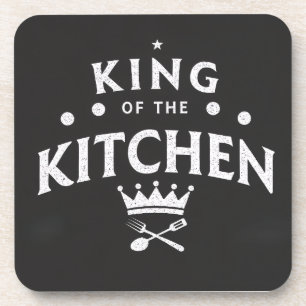 Koning van de Keuken Kroon – Grappige Foodie Zwart Bier Onderzetter