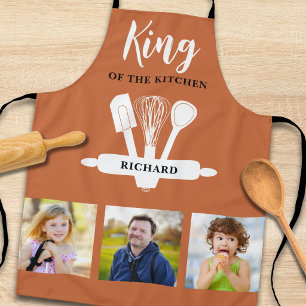 Koning Van De Keuken Naam Foto Terracotta Schort