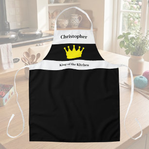 Koning van de keuken naam kroon wit schort