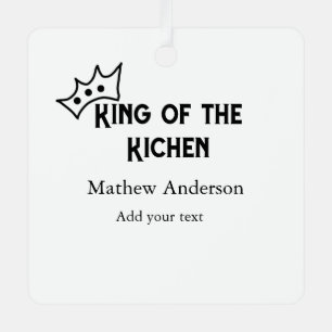 Koning van de keuken voeg naam chef-kok bakkerij k metalen ornament