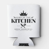Koning van de Keukenbode Mannen gepersonaliseerd w Blikjeskoeler (Achterkant)