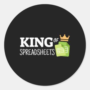 Koning van de klassieke ronde sticker van spreadsh