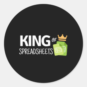 Koning van de klassieke ronde sticker van spreadsh