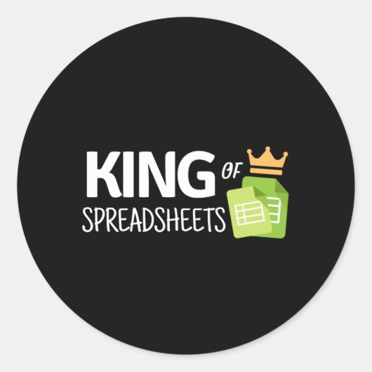 Koning van de klassieke ronde sticker van spreadsh (Voorkant)