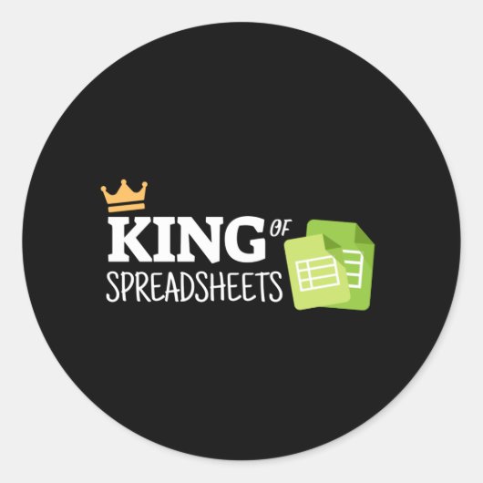 Koning van de klassieke ronde sticker van spreadsh (Voorkant)